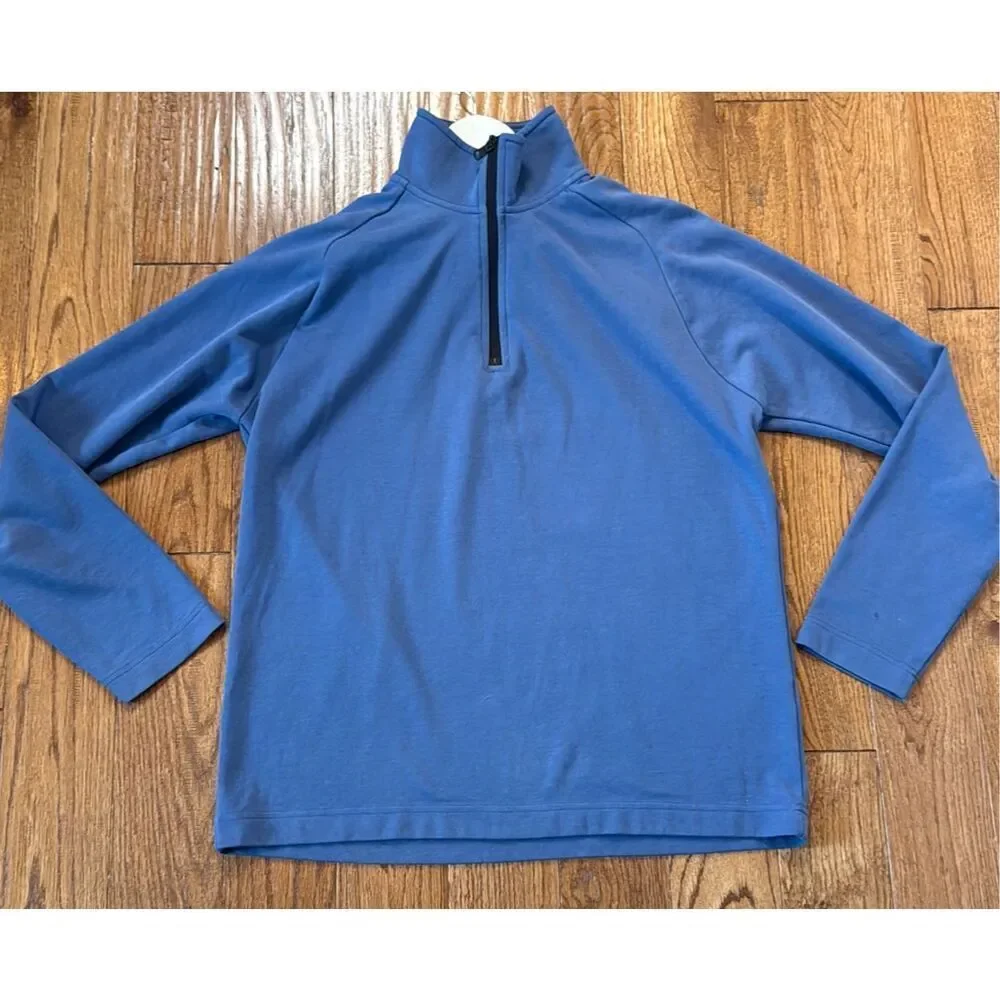 Banana Republic moisture wicking quarter zip pullover blue large